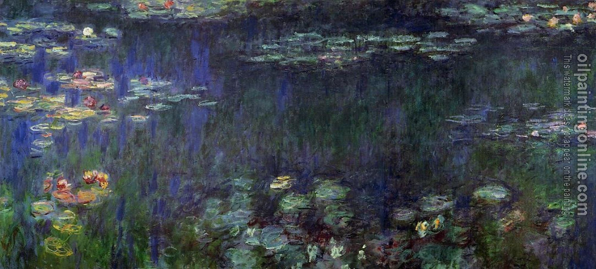 Monet, Claude Oscar - Green Reflection-left half